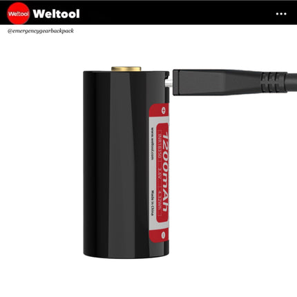 Weltool UB18 - 12P INR18350 3.6V 1200mAh 4.32Wh 8A High Drain USB - Rechargeable Li - ion Battery - Emergency Gear Backpack