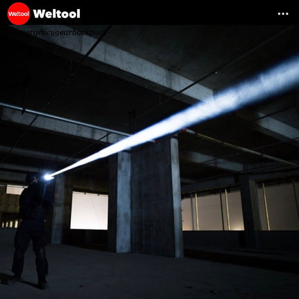 Weltool W3 Pro TAC Tactical LEP Flashlight 930 Lumens 547,000CD 1,479M - Emergency Gear Backpack
