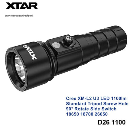 XTAR Whale D26 1100 100M Diving Flashlight Set - Emergency Gear Backpack