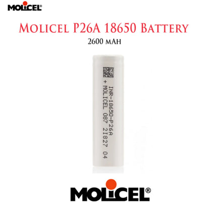 Molicel P26A INR18650 2600mAh 3.6V 35A High Drain Rechargeable Li-ion  Battery