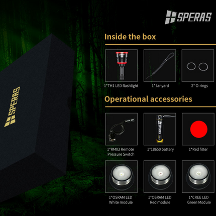 SPERAS TH2 Zoomable Tactical Flashlight