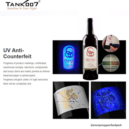 TANK007 UV-L03C NDT Forensic 365nm Rechargeable Flashlight