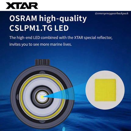 XTAR D26 1600S 100M Diving Flashlight