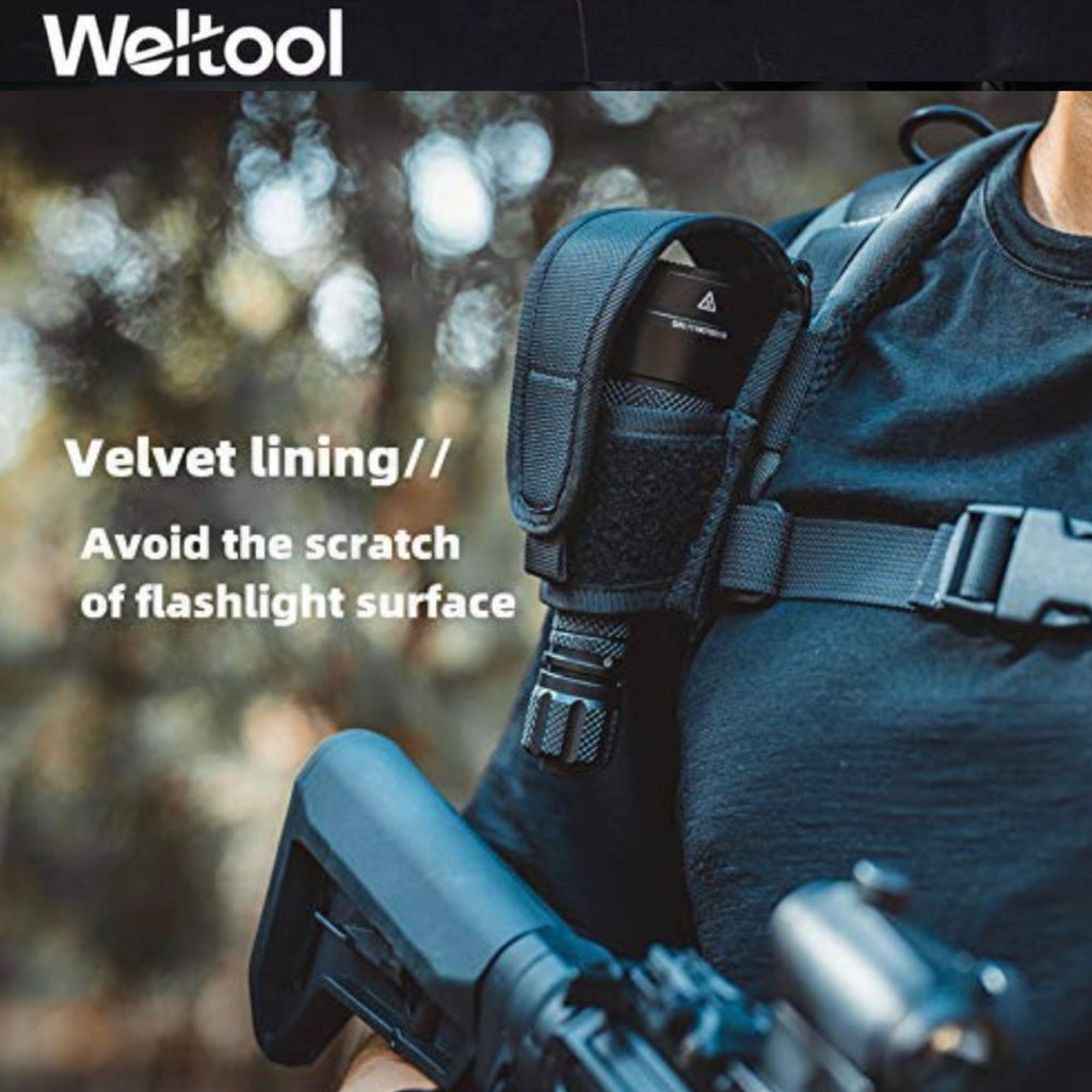 Weltool FH6 Semi-closed Nylon Flashlight Holster With Velcro Closure