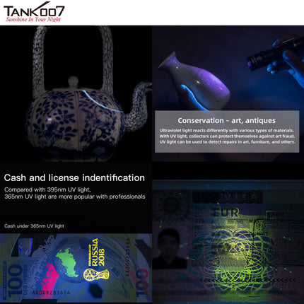 TANK007 CI05 Uniform UV LED Flashlight for CSI and Forensic
