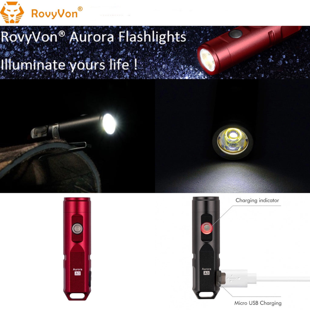 RovyVon Aurora A3x Aluminum EDC Keychain Flashlight