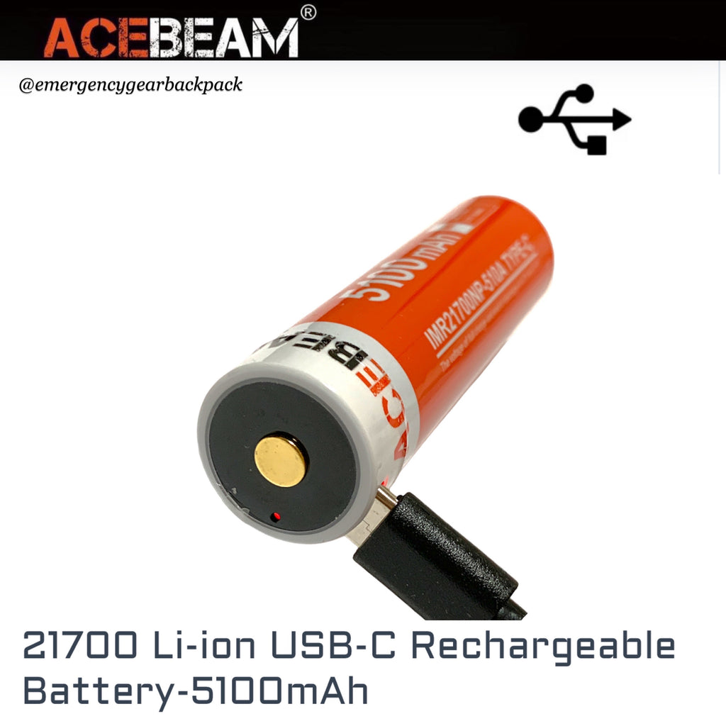ACEBEAM IMR21700NP 5100mAh 20A High-drain Rechargeable Li-ion Battery