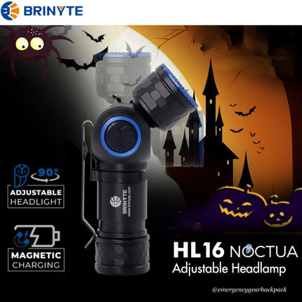 Brinyte HL16 Noctua Headlamp 520LMS 140M - | Emergency Gear Backpack Thailand