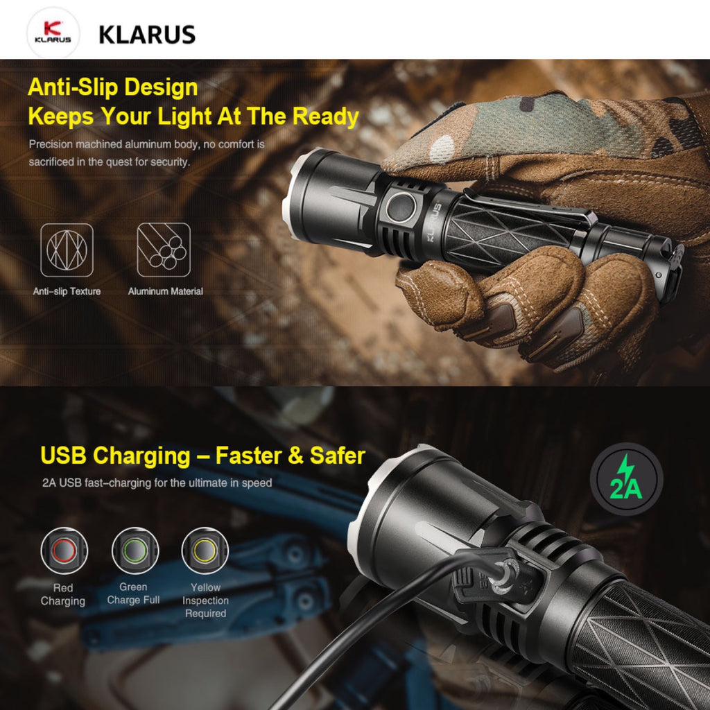 Klarus XT21X 4000LMS 316M Tactical Flashlight