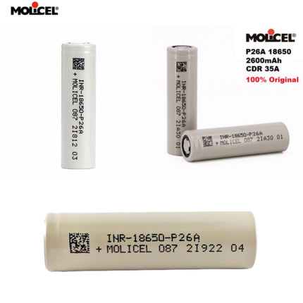 Molicel P26A INR18650 2600mAh 3.6V 35A High Drain Rechargeable Li-ion  Battery