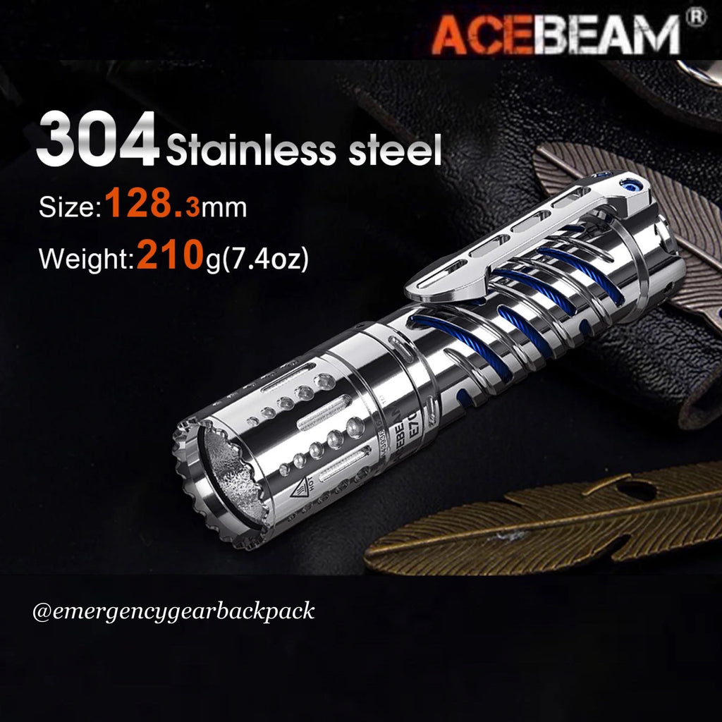 ACEBEAM E70-SS 4000LMS 220M Stainless Steel EDC Flashlight