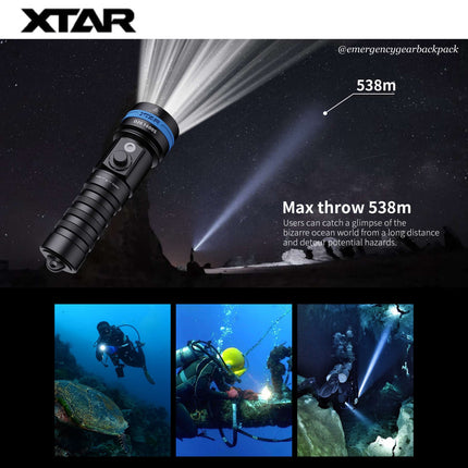 XTAR D26 1600S 100M Diving Flashlight