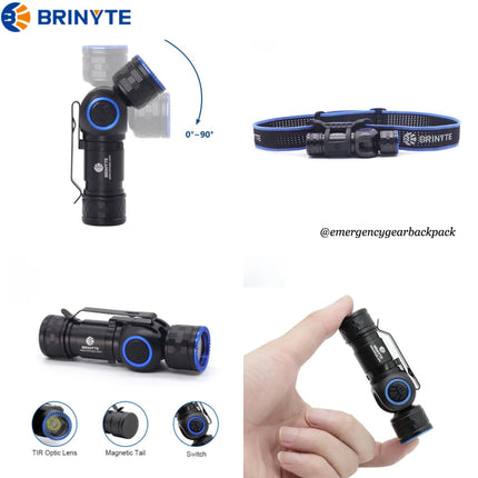 Brinyte HL16 Noctua Headlamp 520LMS 140M - | Emergency Gear Backpack Thailand