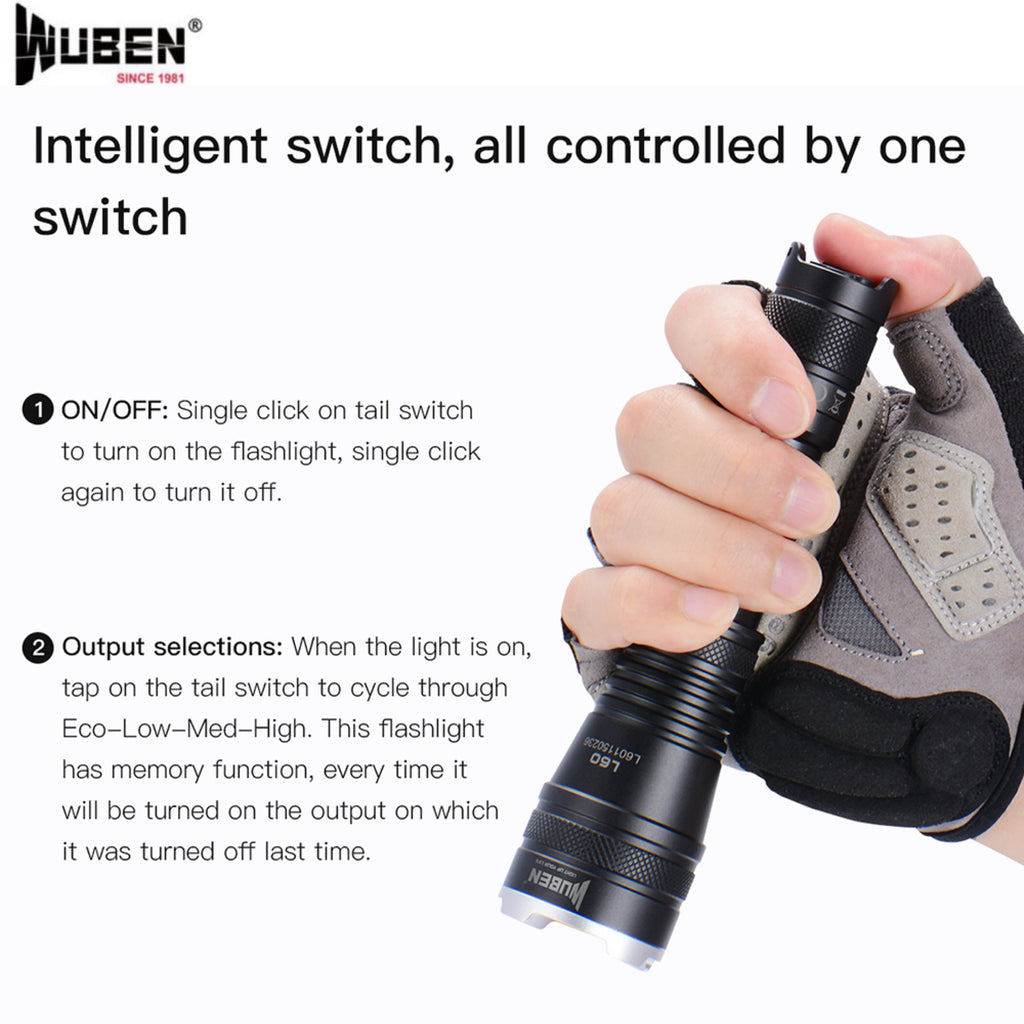 WUBEN L60 Tactical Zoomable Flashlight