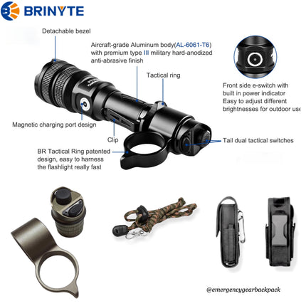 BRINYTE PT18pro Oathkeeper 2000 Lumens 360M Tactical Flashlight
