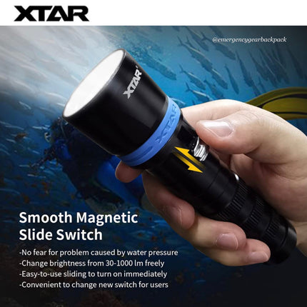 XTAR DS1 1000LMS 282M Spearfishing Diving Flashlight