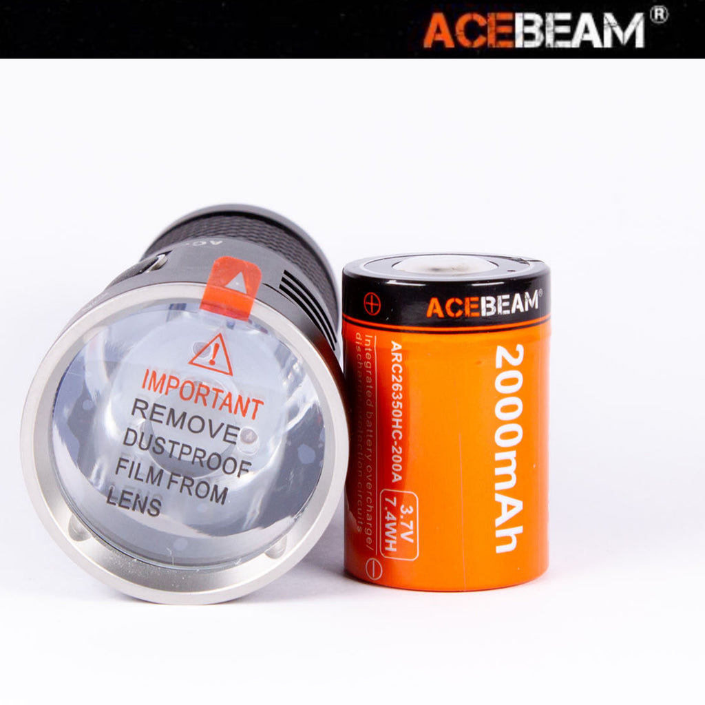 ACEBEAM ARC26350HC-200A 2000mAh 3.7V High-drain Micro USB Rechargeable Li-ion Battery