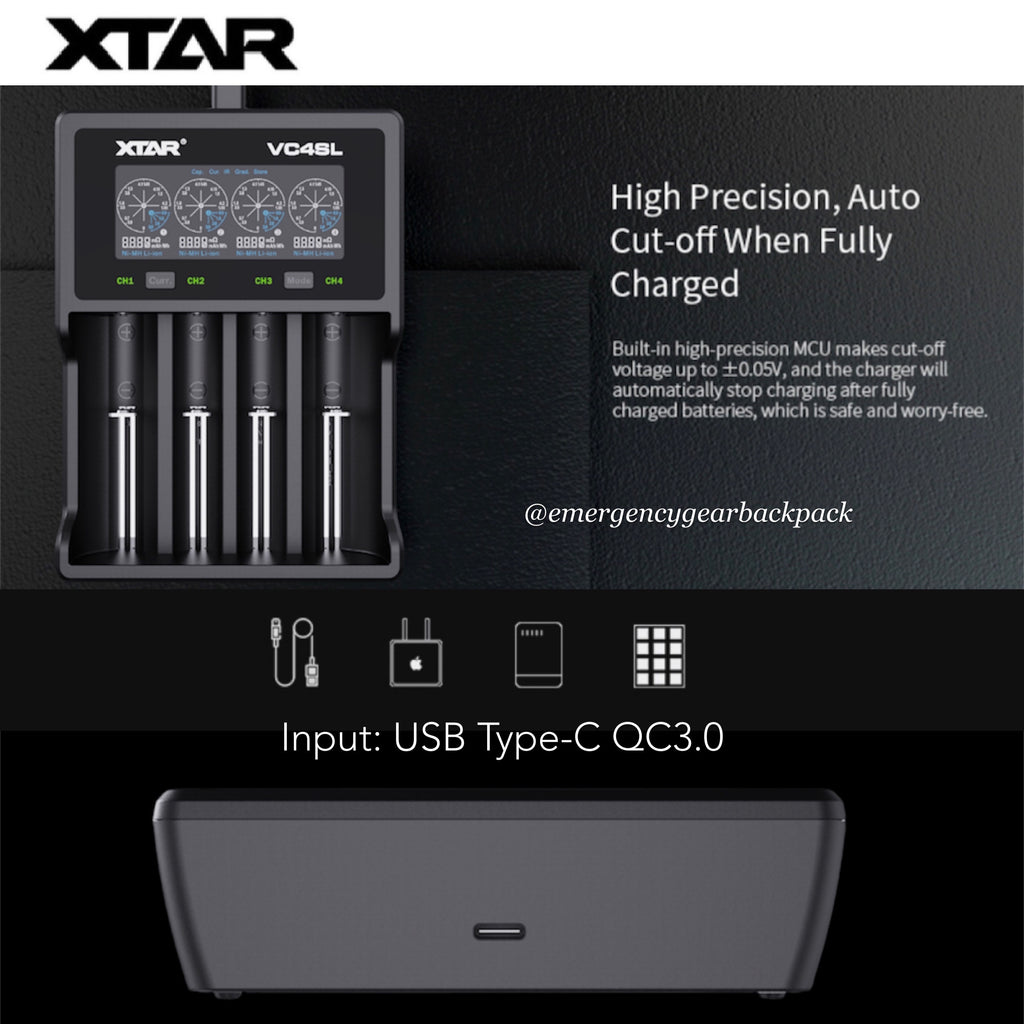 XTAR VC4SL Smart Battery Charger QC3.0