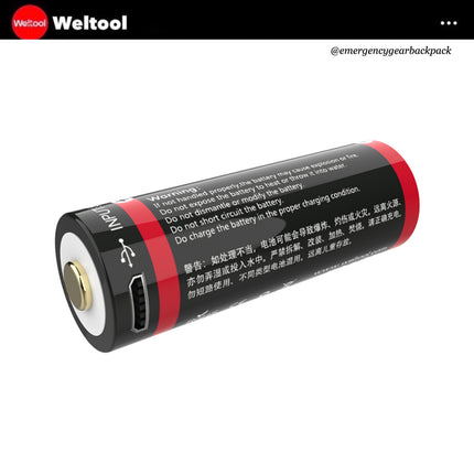 Weltool UB18-17 18500 1700mAh USB Rechargeable Li-ion Battery