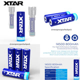 XTAR 14500 800mAh 3.7V li-ion Battery