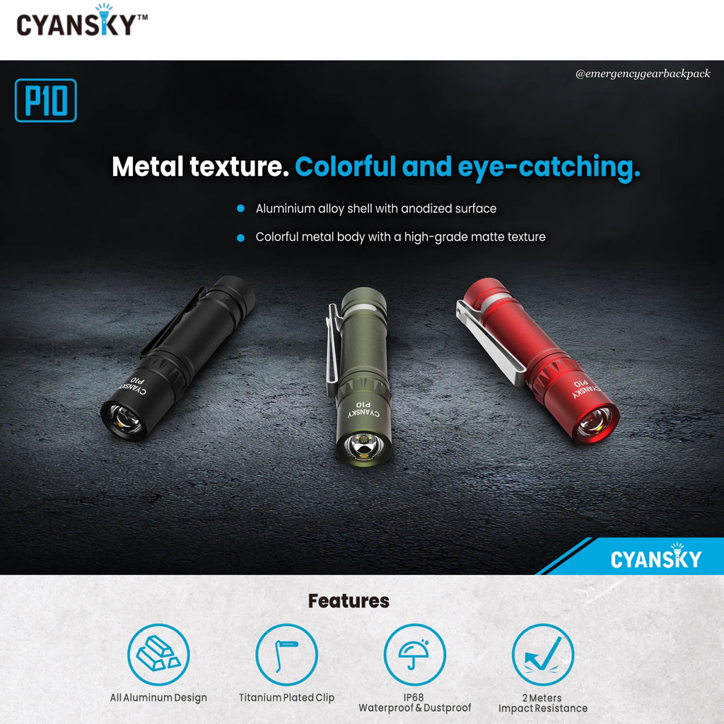 Cyansky P10 Portable AA EDC Flashlight