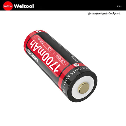 Weltool UB18-17 18500 1700mAh USB Rechargeable Li-ion Battery