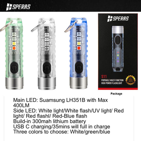 SPERAS S11 400LMS EDC Keychain Flashlight