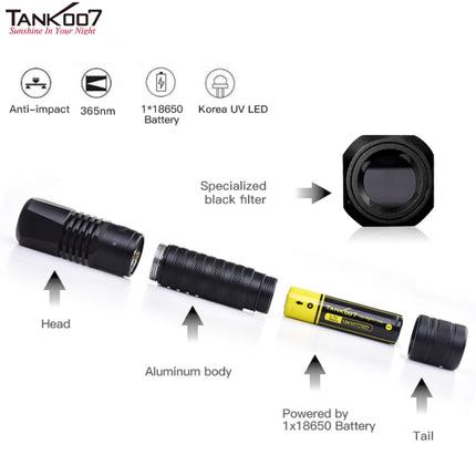 TANK007 CI05 Uniform UV LED Flashlight for CSI and Forensic