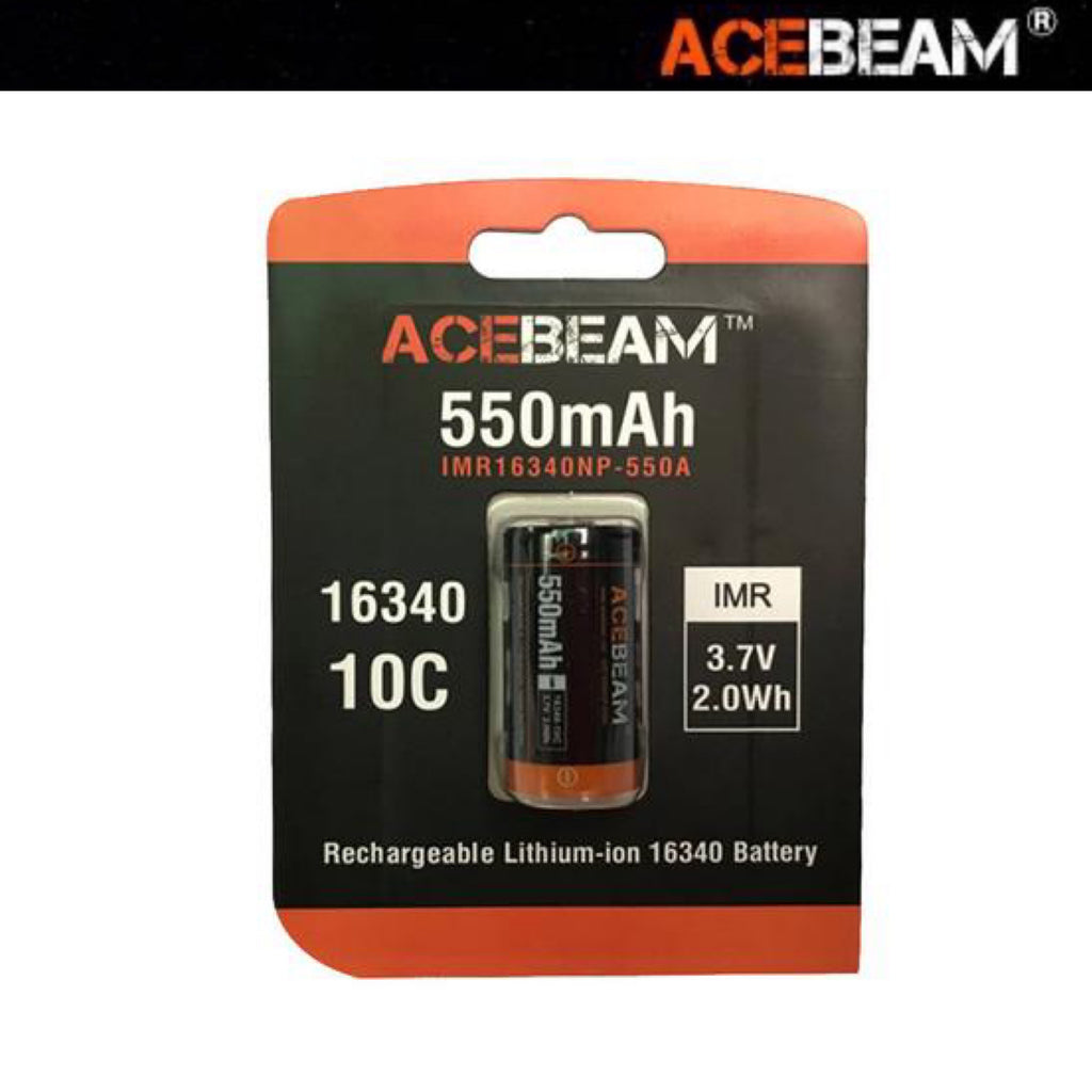 ACEBEAM IMR16340NP 550mAh 3.7V 5.5A 2.0Wh High-drain Rechargeable Li-ion Battery