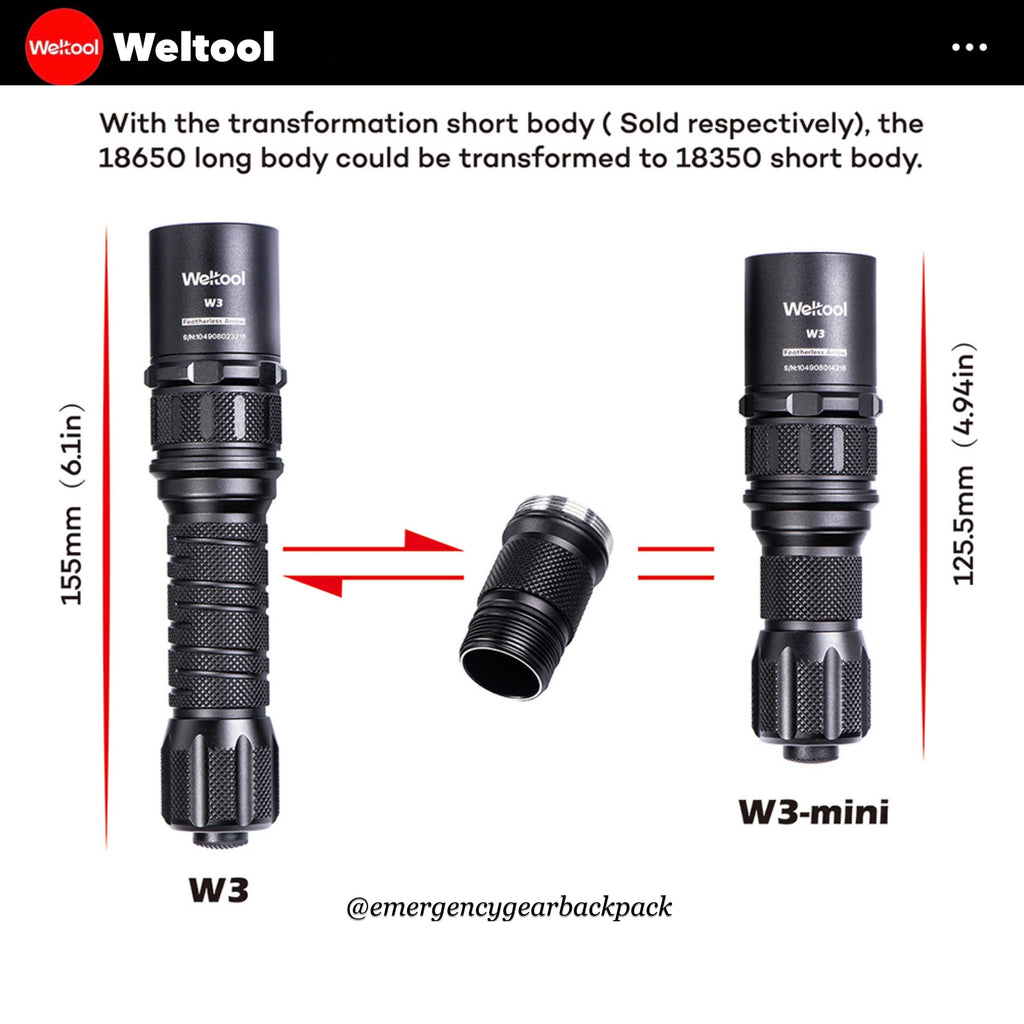 Weltool 18350 Short Body Kit for W3 and W3Pro