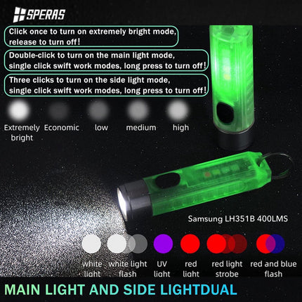SPERAS S11 400LMS EDC Keychain Flashlight
