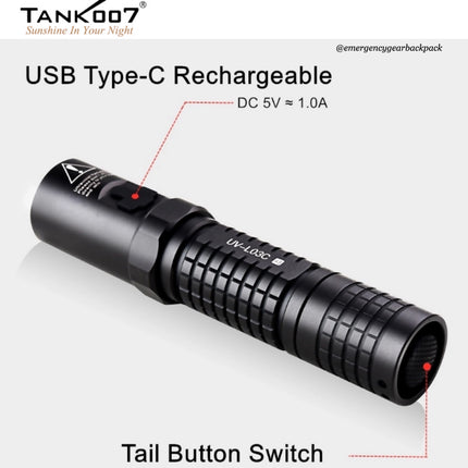 TANK007 UV-L03C NDT Forensic 365nm Rechargeable Flashlight