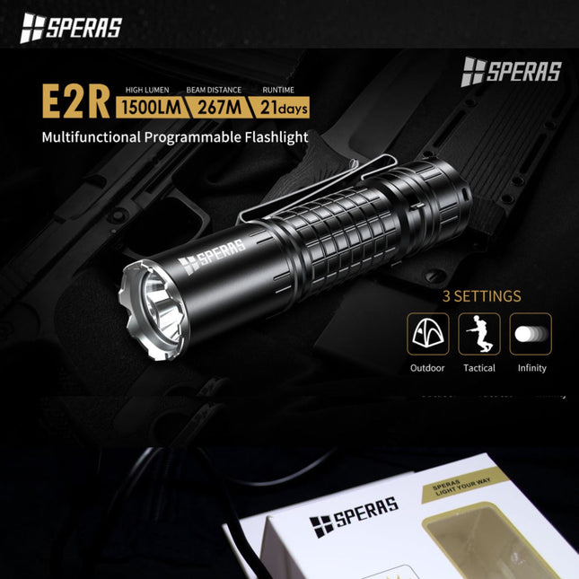 SPERAS E2R 1500LMS 267M 21700 EDC Flashlight