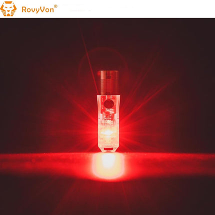 RovyVon Aurora A25 White/RED Green GITD Keychain Flashlight