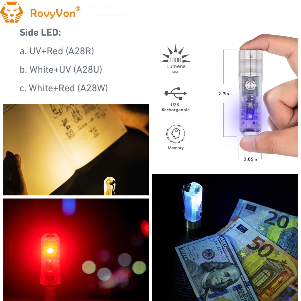 RovyVon Aurora A28 1000LMS Multipurpose EDC Keychain Flashlight