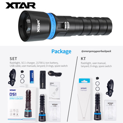 XTAR DS1 1000LMS 282M Spearfishing Diving Flashlight