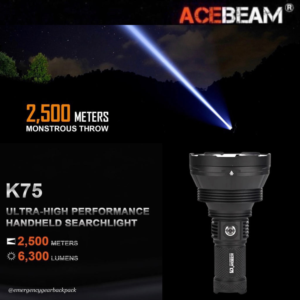 ACEBEAM K75 6300LMS 2500M High Powered Flashlight