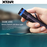XTAR D20B 1000LMS 50M Diving Flashlight