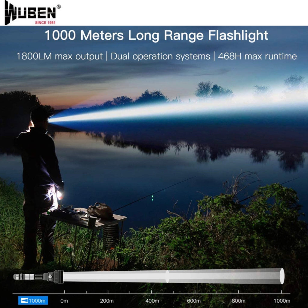 WUBEN H8 1800LMS 250000CD 1000M Tactical Flashlight