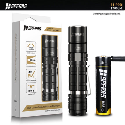 SPERAS E1 PRO 1700 Lumens 284M EDC Flashlight