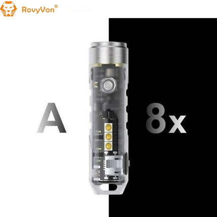RovyVon Aurora A8x Amber/Red/Blue Multifunction EDC Keychain Flashlight
