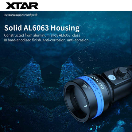 XTAR D26 1600S 100M Diving Flashlight