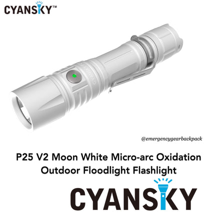 Cyansky P25 V2.0 Moon White Micro-arc Oxidation Outdoor Flashlight - | Emergency Gear Backpack Thailand