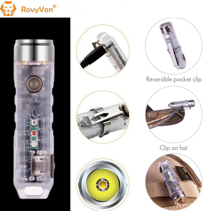 RovyVon Aurora A8x CREE XP-G3  UV/Red/White EDC Keychain Flashlight