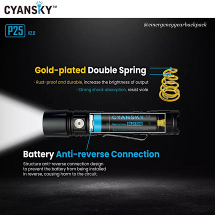 Cyansky P25 V2.0 Outdoor Flashlight 3600LMS 208M