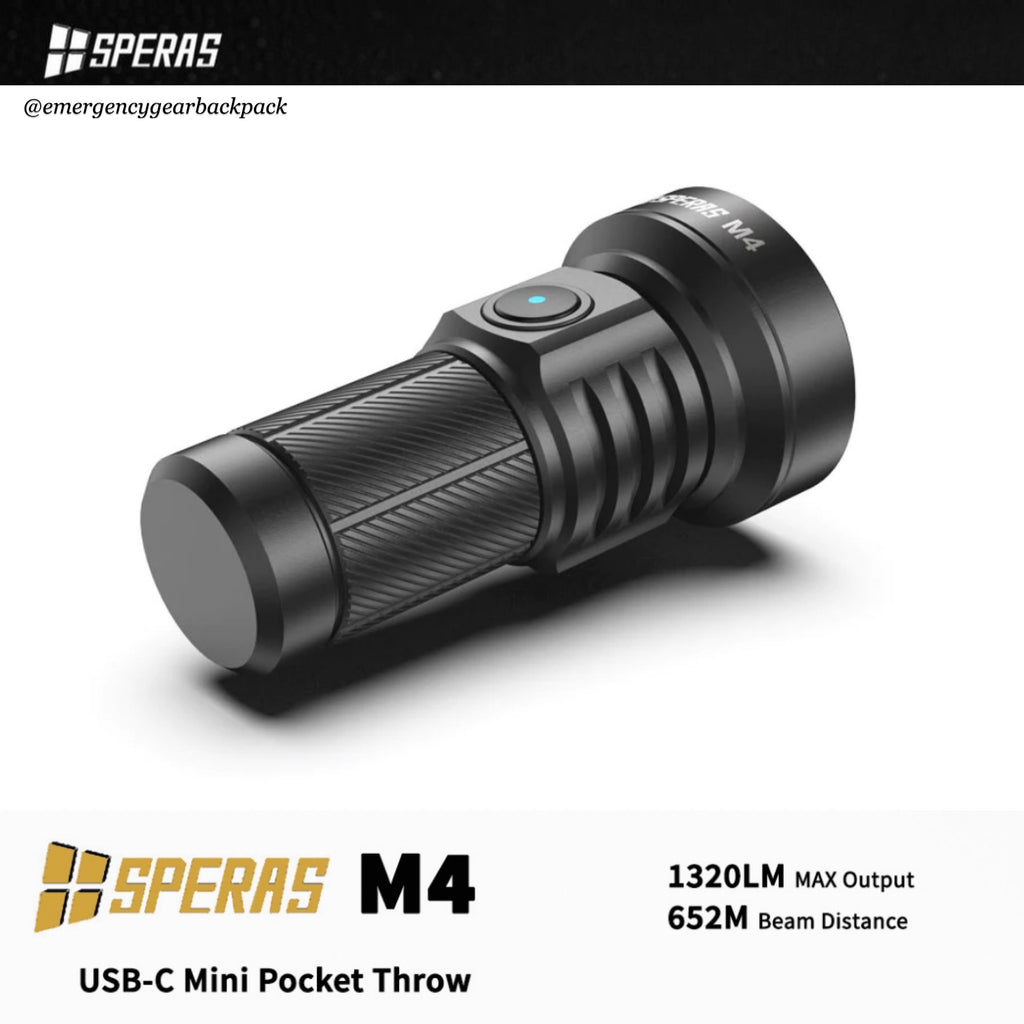 SPERAS M4 1320LMS 652M Mini Pocket Thrower Flashlight