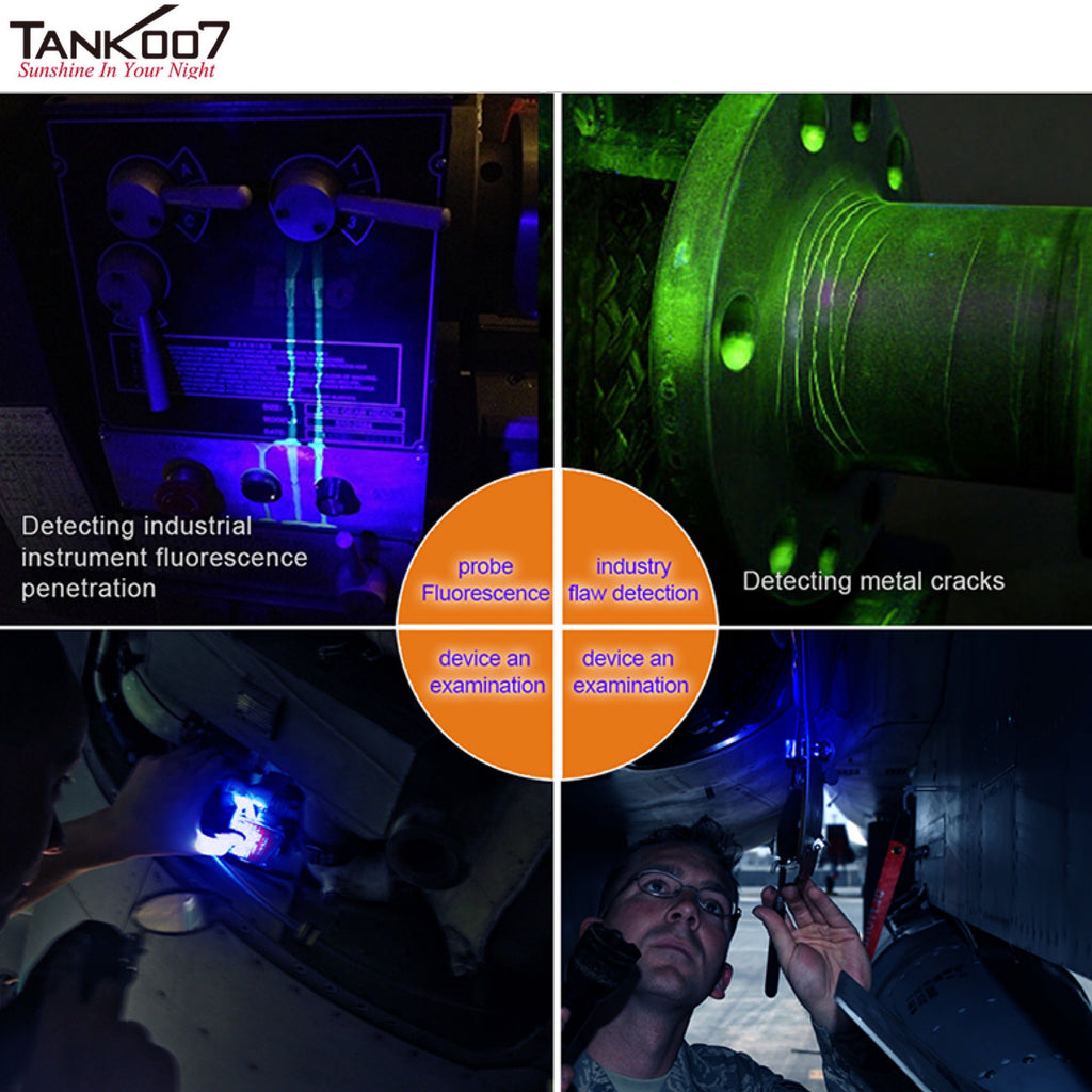 TANK007 UV-AA01 365nm 3W High Power Pure UV Flashlight