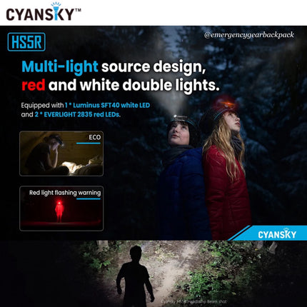 Cyansky HS5R Multifunction Headlamp 1300LMS 200M