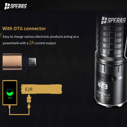 SPERAS E2R 1500LMS 267M 21700 EDC Flashlight