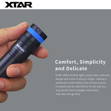 XTAR D20B 1000LMS 50M Diving Flashlight